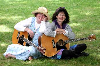 MaryLee and Nancy performing outdoors