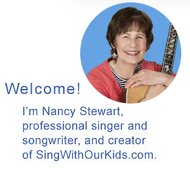 Nancy Stewart speaking with children